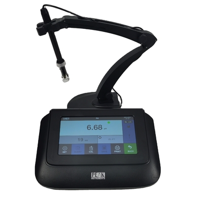 PEAK Instrumentos Medidor de pH de la plataforma de banco de 6,5 pulgadas Pantalla táctil de 3 puntos Calibración 0-100C ATC