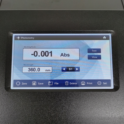 Espectrómetro de pantalla táctil capacitiva de 7 pulgadas de doble haz UV Espectrofotómetro visible