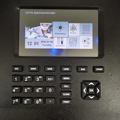 Espectrofotómetro de laboratorio de haz único de pantalla LCD de 7 pulgadas para el rango de longitud de onda 320-1100nm