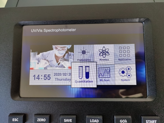 Espectrofotómetro UV de doble haz de 190-1100nm de ancho de banda variable con pantalla LCD de 7 pulgadas