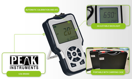 Medidor de salinidad TDS de conductividad de pH mV digital fácil de usar en laboratorio con diseño portátil