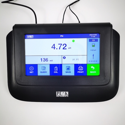 PEAK Instrumentos Medidor de pH de la plataforma de banco de 6,5 pulgadas Pantalla táctil de 3 puntos Calibración 0-100C ATC